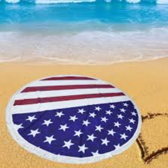 USA FLAG PATRIOTIC BEACH BLANKET- 4TH OF JULY - Picture 4 of 6